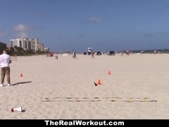 TheRealWorkout - Busty Blonde Rides Trainer After The Beach Session
