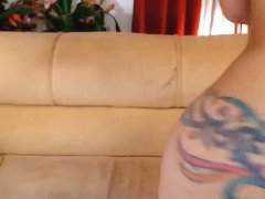 Beautiful shemale teasing and jerking on cam