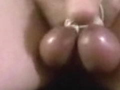 Tight,split, shiny balls give up cum