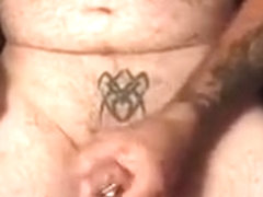 Jerking my pierced cock