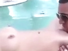 Sexy young blonde learns to swim