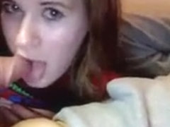 Redhead teen gives POV blowjob