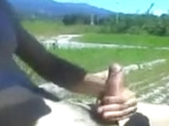 Fit guy jerking in his car