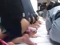 Japanese pornstars play anal glory hole
