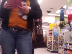 cute girl in line at Walgreens