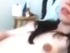 Morgan sperms her penis and wipes it up