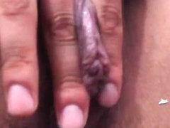 Cheryl Clark enjoying her big juicy clit and labia