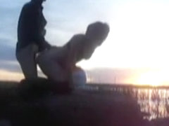 I bang my babe during sunset on the lake