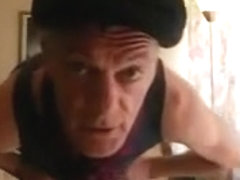 Old gay man strips naked