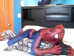 spiderman humping black masked android