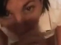 Brunette Chick Sucks On Cock That Is Huge