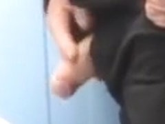 Spying on dad's cock through the cottage wall