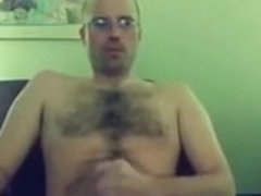 Hot hairy otter jerking his dick