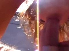 Teen redhead outdoor anal on a rooftop