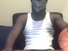 Masked black guy masturbated