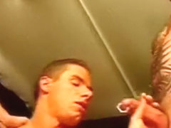 Muscular men in a compilation