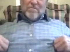 Hot bearded man shoots a big load after work