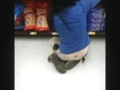 Sexy Ass Crack on Wal-Mart Clerk