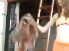 Fragile Gloria sensually taking off her sexy fishnets