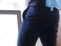 Hot Uncut Guy Jerks Off In Front of a Mirror