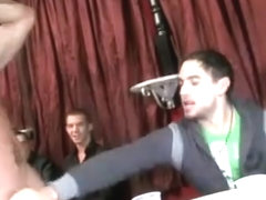 Horny guys groping strippers cock