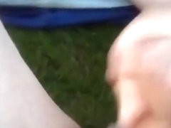 WANK AND CUM on GOLF COURSE (at hole)