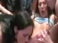 College Sex Party With Pornstar Cunt Nailed In Lesbo Trio