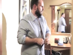 Straight mature bear jerks off