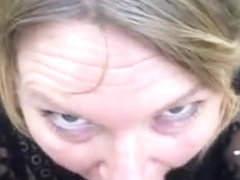 Blonde Milf blowjop in public