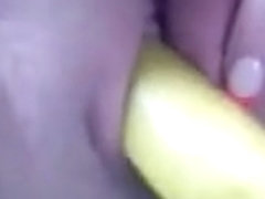 Girlfriend fingered horny with the banana Dirty talk german