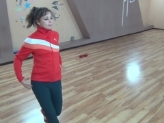 Sexy amateur girlfriend fucked in the dance studio heavily