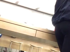 Blonde In Black Yoga Pants Ass