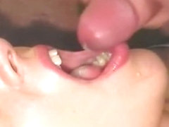 Filling her throat with cum