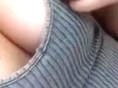 teen teases with her perfect tits on periscope