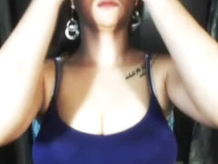 Busty Shemale Sucks Her 13 Inch Cock Until She Cums