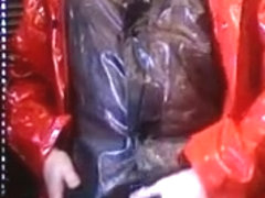 Cumming in plastic pants