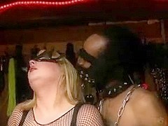 Cumshot video featuring a hot shemale with a black man