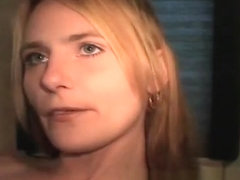 Nasty blonde hooker Alexis peels off her clothes and gives a blowjob