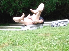 Jerking, Ass play, outdoors, public Cemetery PT.3