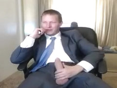 KC jerks off in suit on cam