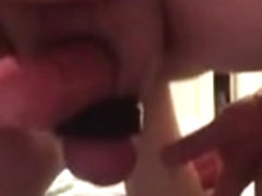 Silicone sound deep in my cock huge cum load