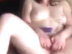 Girl plays with nice vibrator