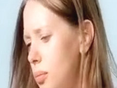 Fragile teen plays with tits outdoor