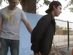 2 guys from the street have public gay sex