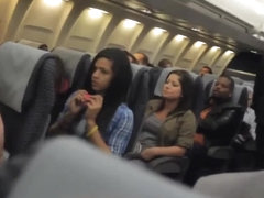 Risky Voyeur Cam Flashing in the Airplane