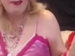 Dolled up blond deliciously faggy sissy smoking